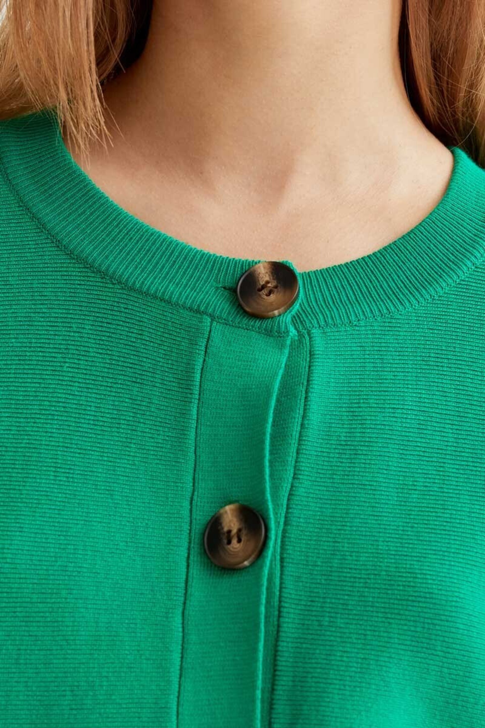 Cardigan punto verde con botones grandes compañía fantástica - 4