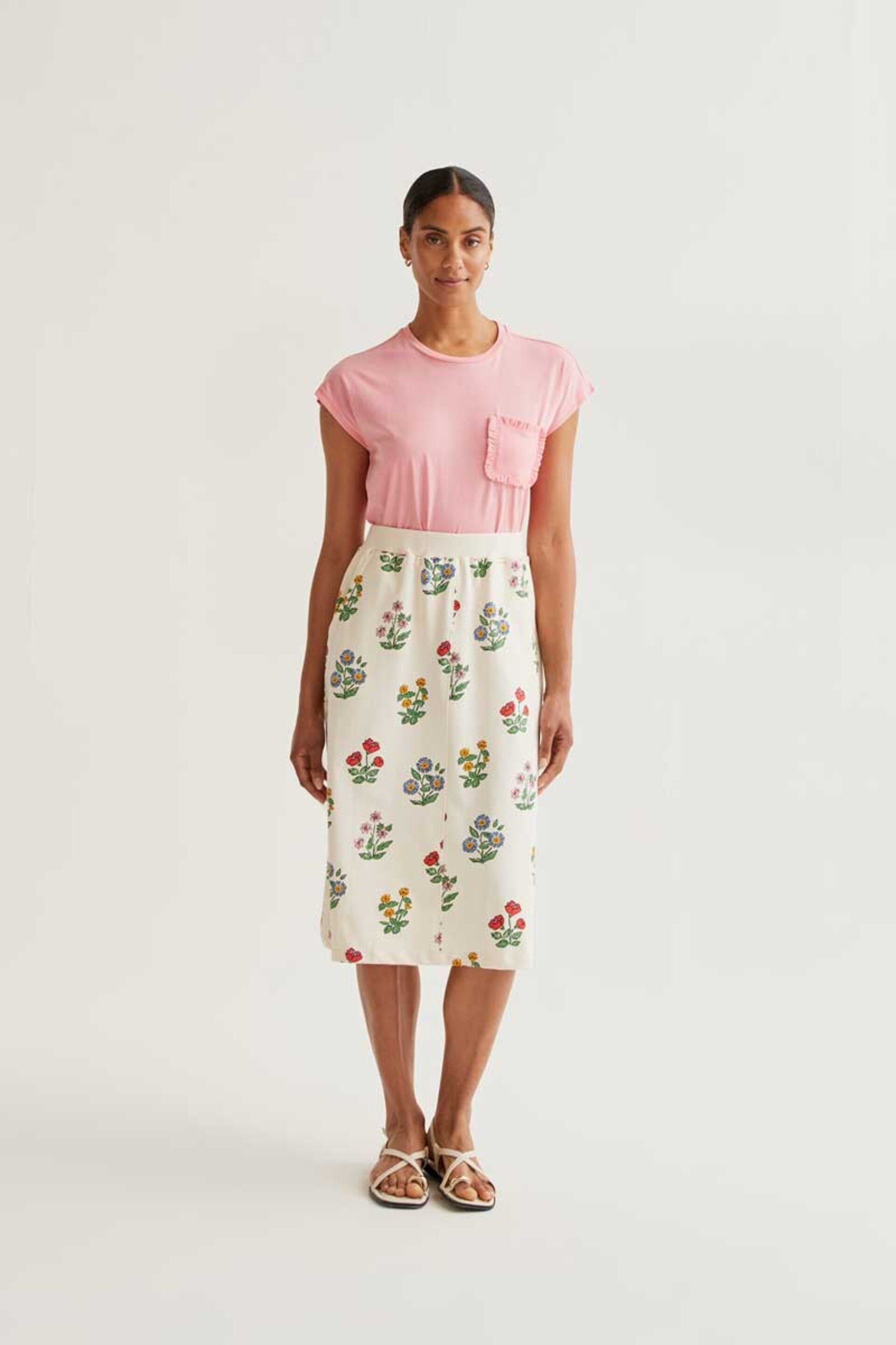 Camiseta básica 100% algodón rosa compañía fantástica - 2