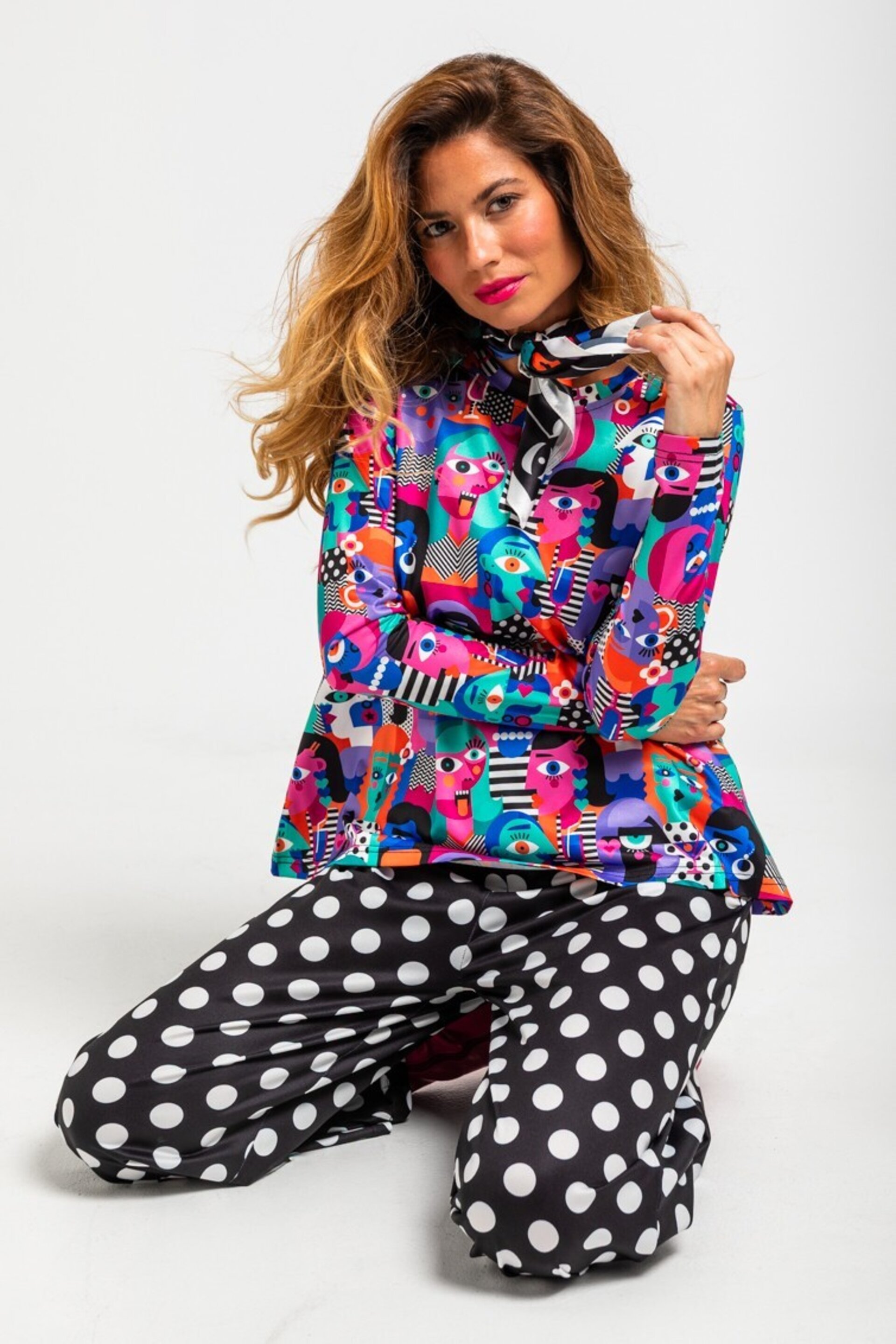 Camiseta corte A de estampado geométrico caras Picasso imperfecta - 1