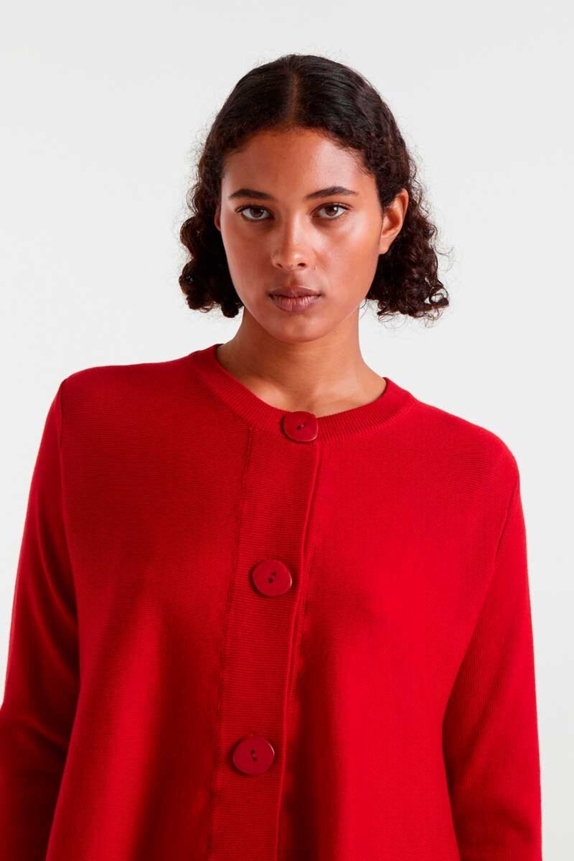 Cardigan de punto de base rojo compañía fantástica - 1