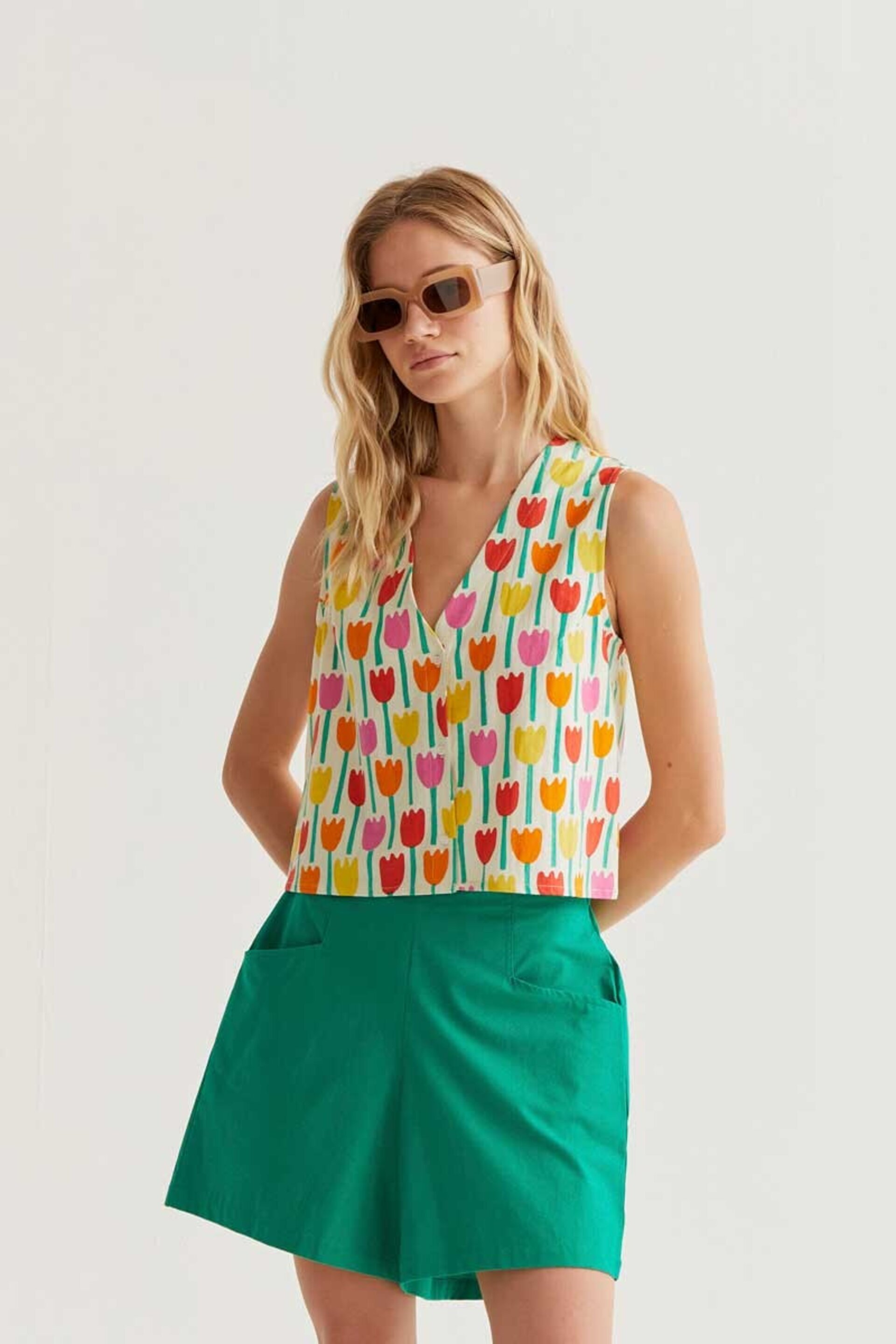 Chaleco con estampado tulipa compañía fantástica - 1