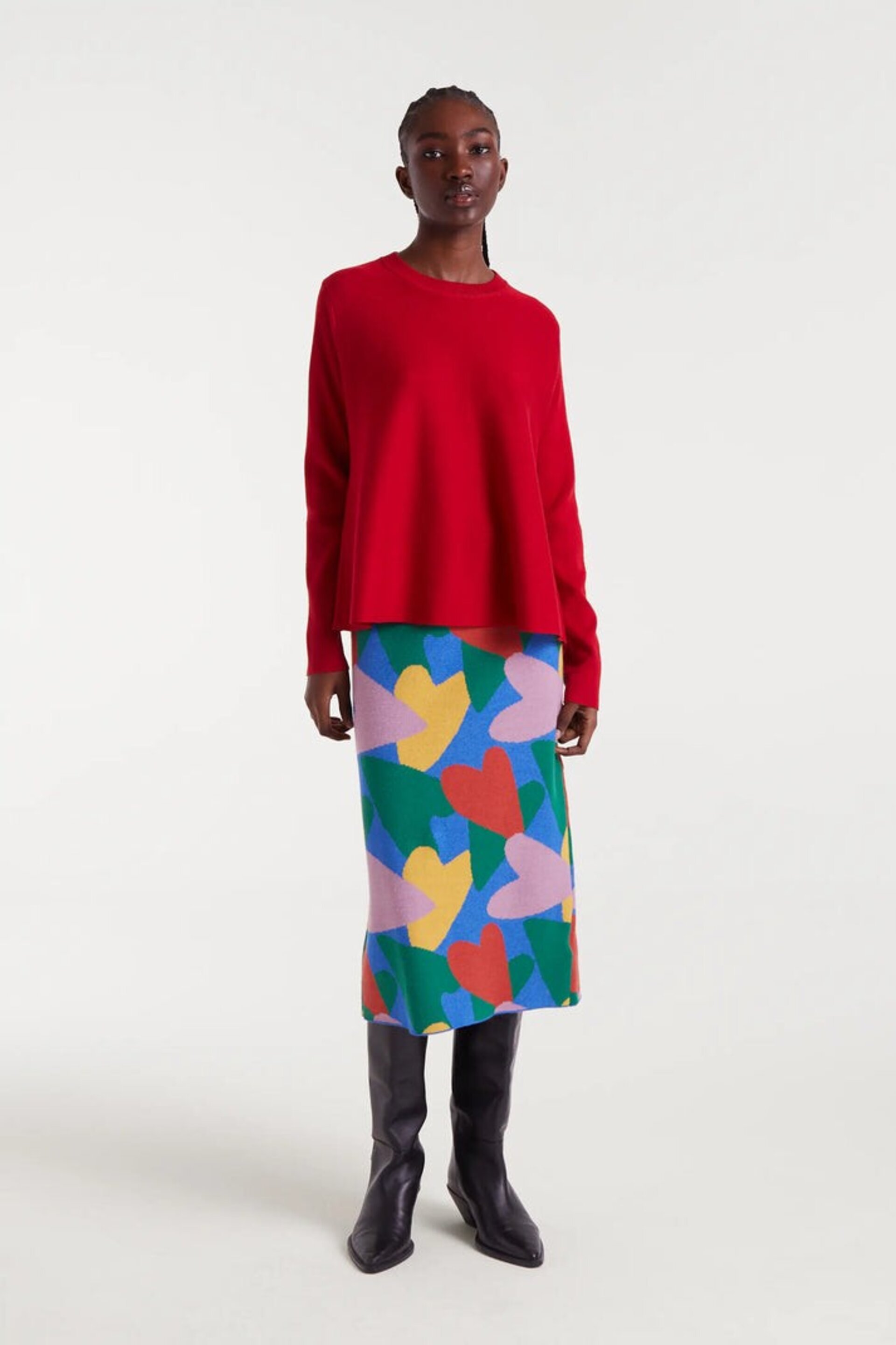 Falda midi de punto con estampado Cupido compañía fantástica - 2